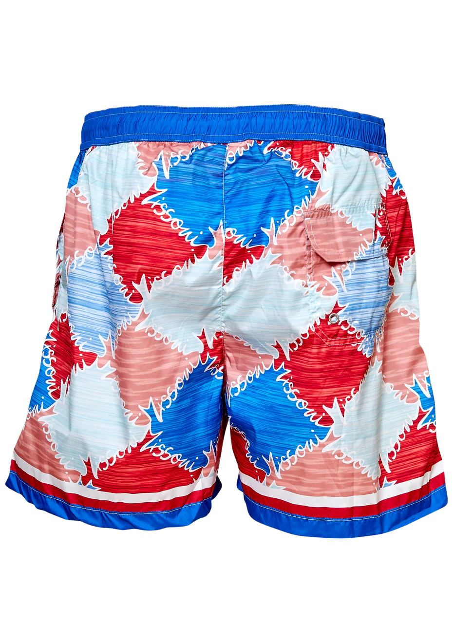 Blue Geometric Print Swim Shorts - Image 2