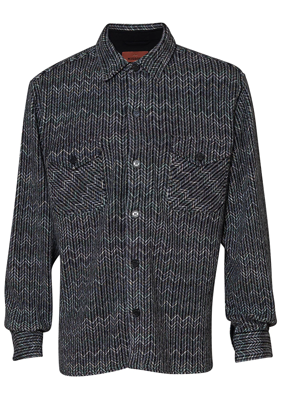 Chevron Overshirt Multi Grey