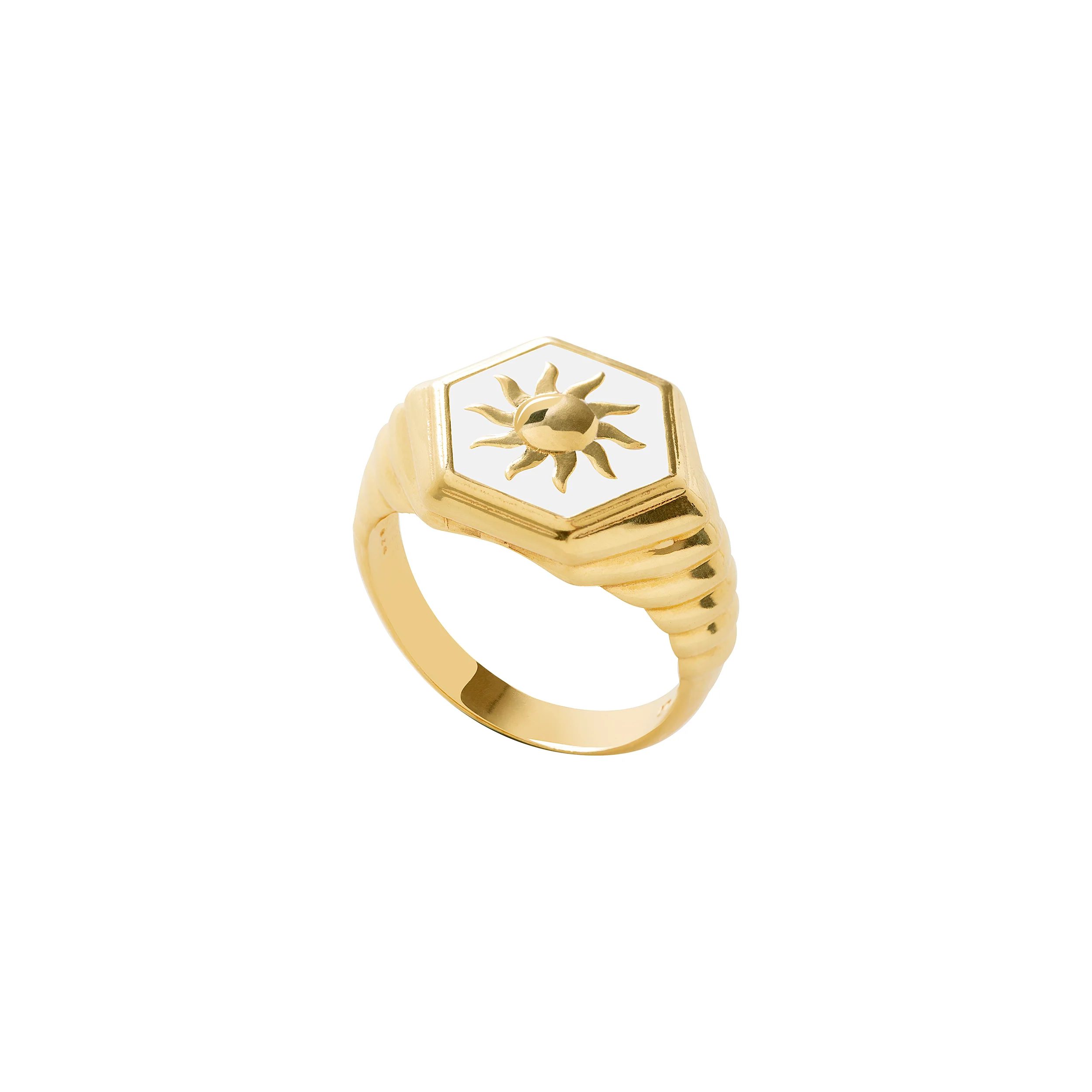 White Sunlight Ring Gold - Image 2