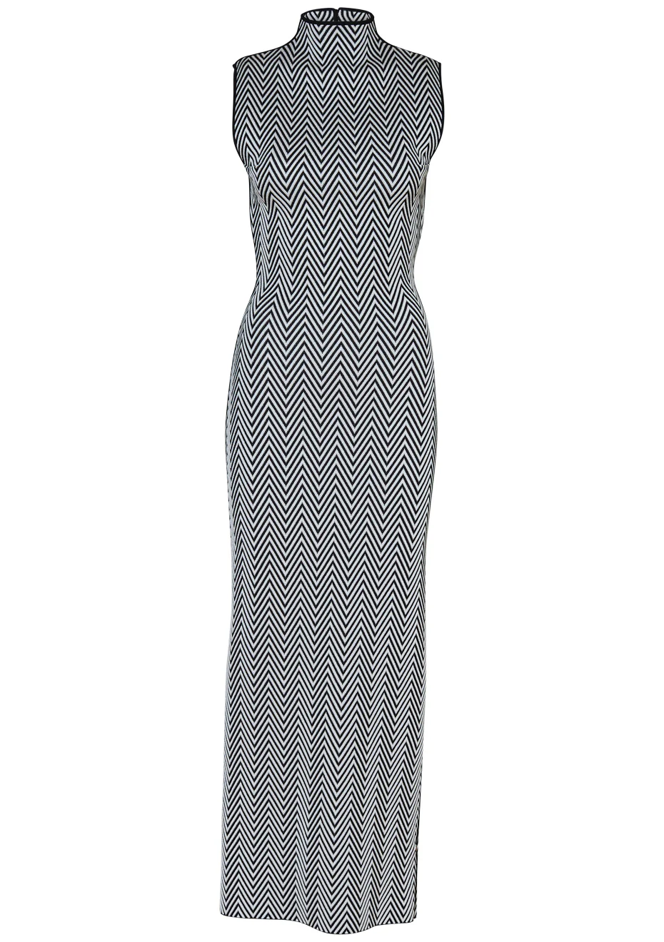 Zig Zag Sleeveless Dress Black & White